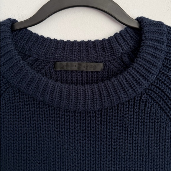 Jenni Kayne Size M • Navy Blue 100% Cotton Fisherman Sweater. - Picture 3 of 5